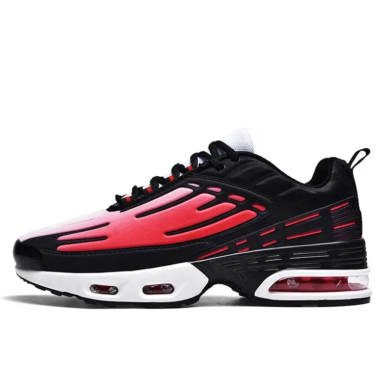 Men's Shoe Cushioning Shock Absorbing Big Size Cheap Custom Brand Black Red Customized Running Shoes for Men Fashion Sneaker