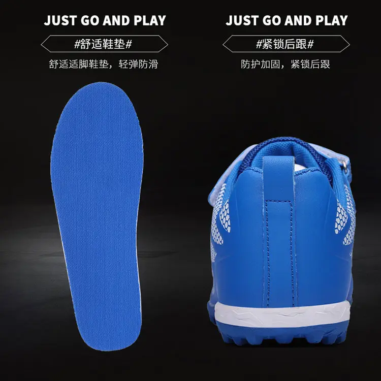 China OEM ODM Service Microfiber Leather Waterproof Outdoor Turf Soccer Shoes For Boys Girls